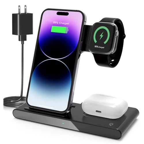 Wireless Charger iPhone Charging Station: 3 in 1 Charger Stand Multiple Devices for Apple - iPhon... | Amazon (US)