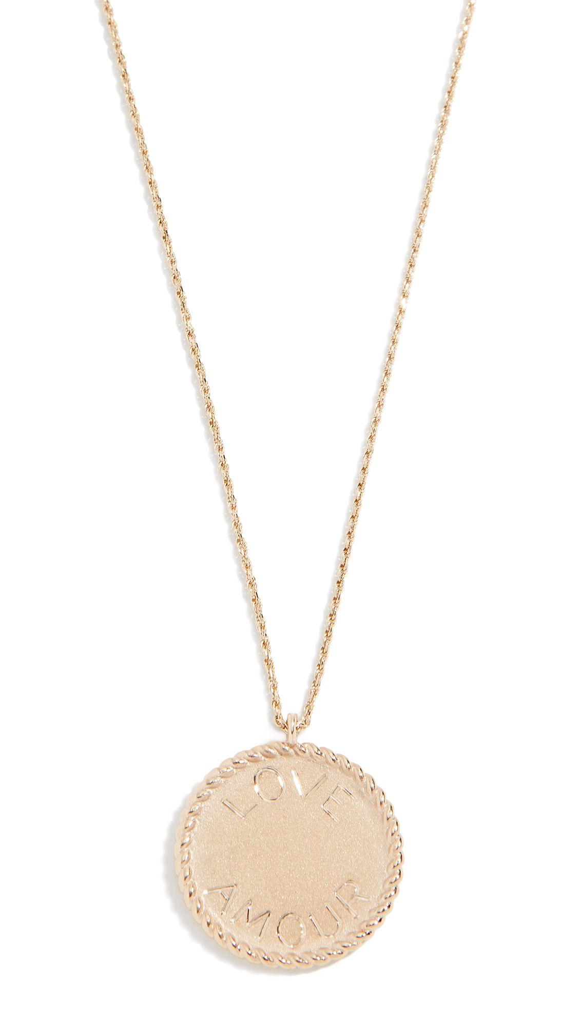 Ariel Gordon Jewelry 14k Imperial Disc Love Amour Necklace | Shopbop