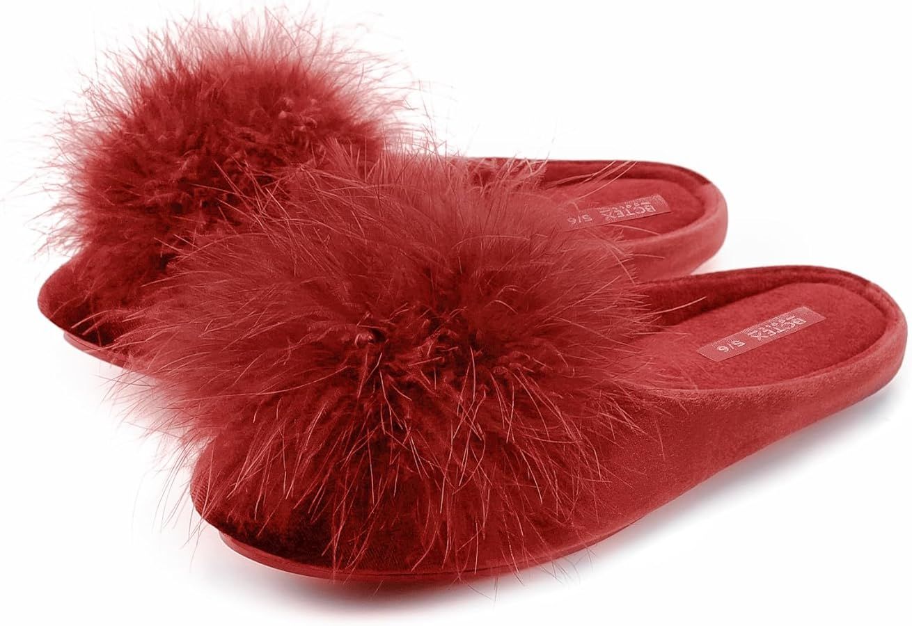 BCTEX COLL Women's Cozy Velvet Memory Foam House Slipper, Ladies Fuzzy Bedroom Slipper Non-slip S... | Amazon (US)