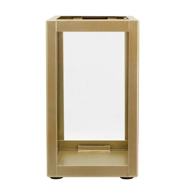 Better Homes & Gardens Indoor Decorative Metal Candle Holder Lantern, Gold, Medium | Walmart (US)