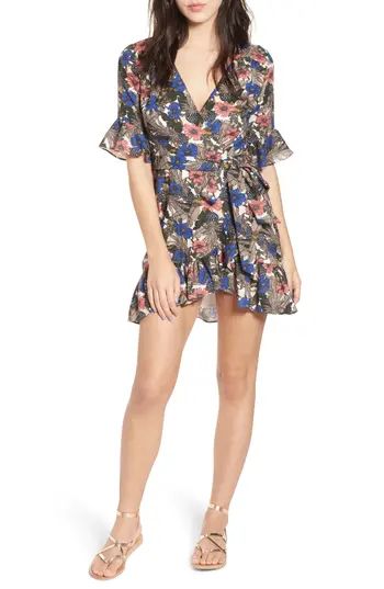 Women's Lost + Wander Siesta Wrap Minidress, Size X-Small - Blue | Nordstrom