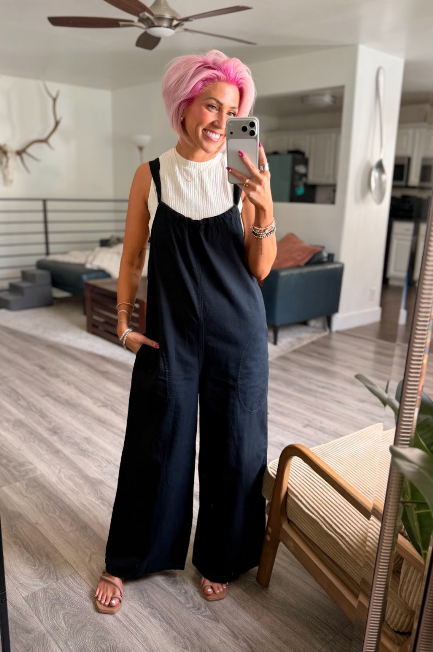 All about that casual chic vibe. Overalls: Small // Sandals: TTS // Top: Medium 

 #LTKootd #LTKOver40 #LTKSaleAlert