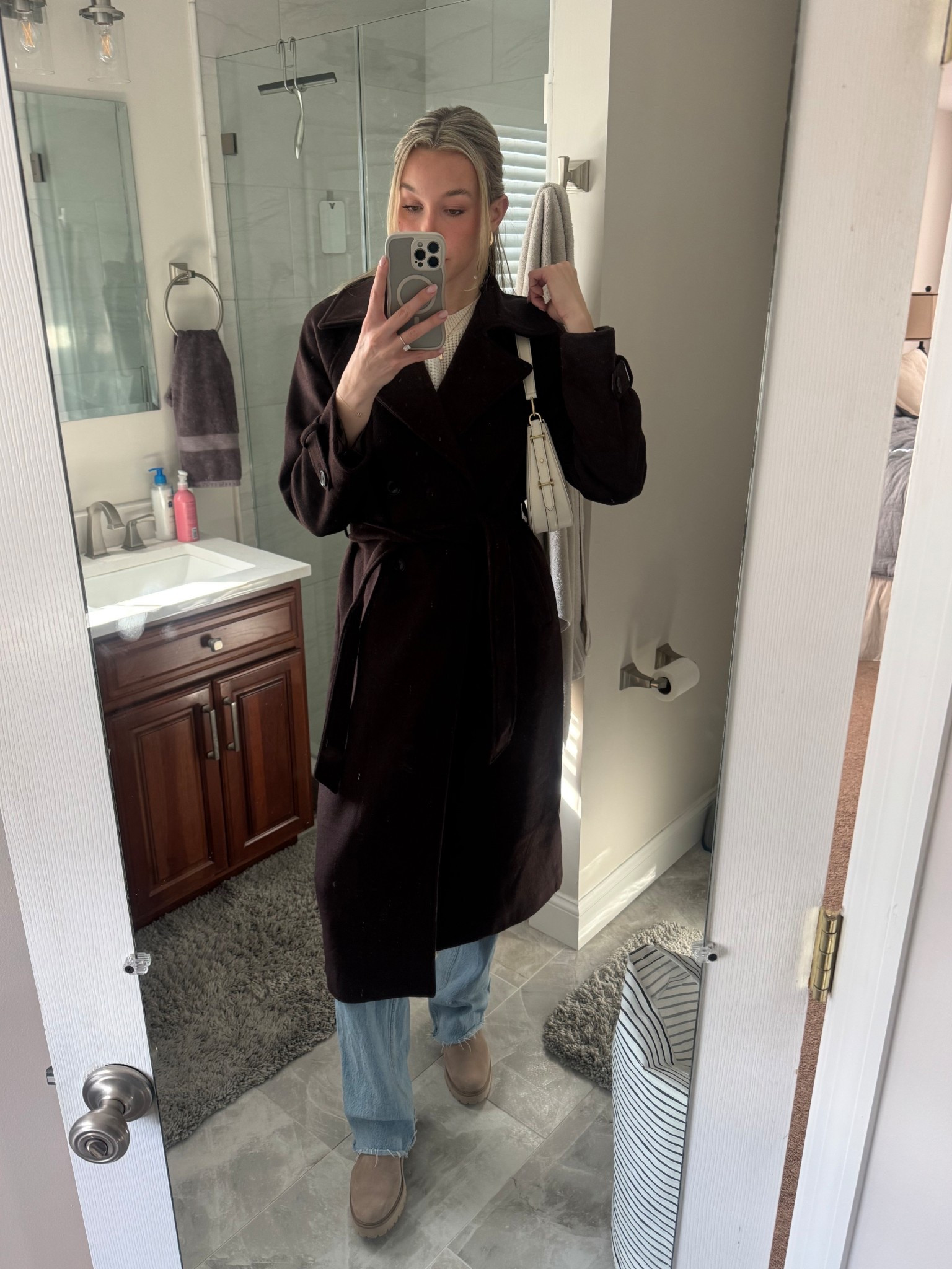 Tall sized wool coat🤎 So warm & cute for colder seasons! 

#LTKootd #LTKBeauty #LTKTall