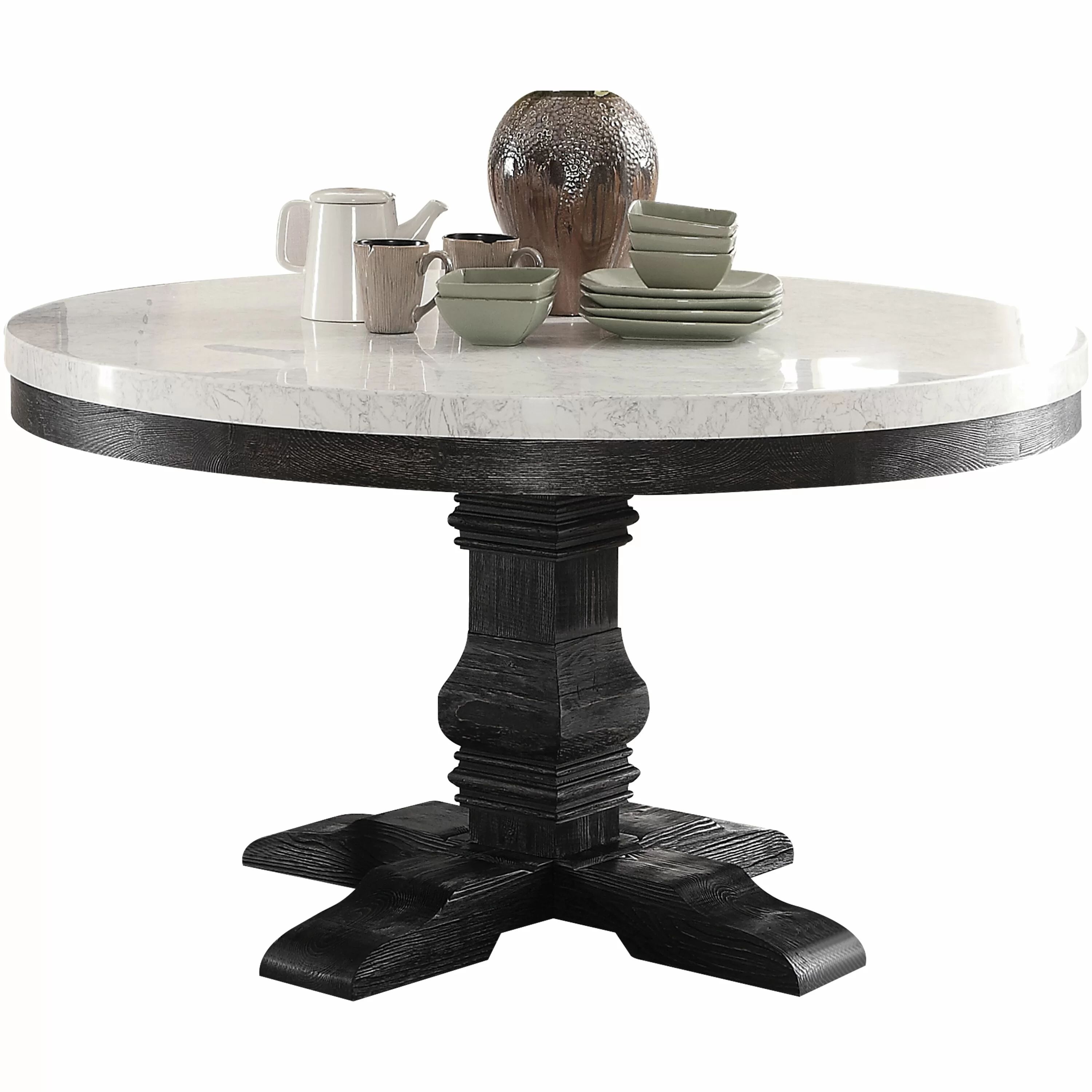 Seiter 54'' Genuine Marble Pedestal Dining Table | Wayfair North America