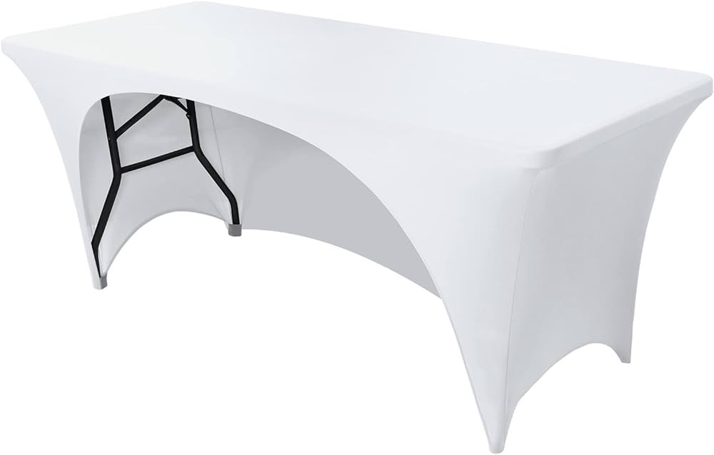 FestiCorp White Fitted Table Cover for 5 Foot Table - Spandex Massage Lash Bed Table Covers 5Ft, ... | Amazon (US)