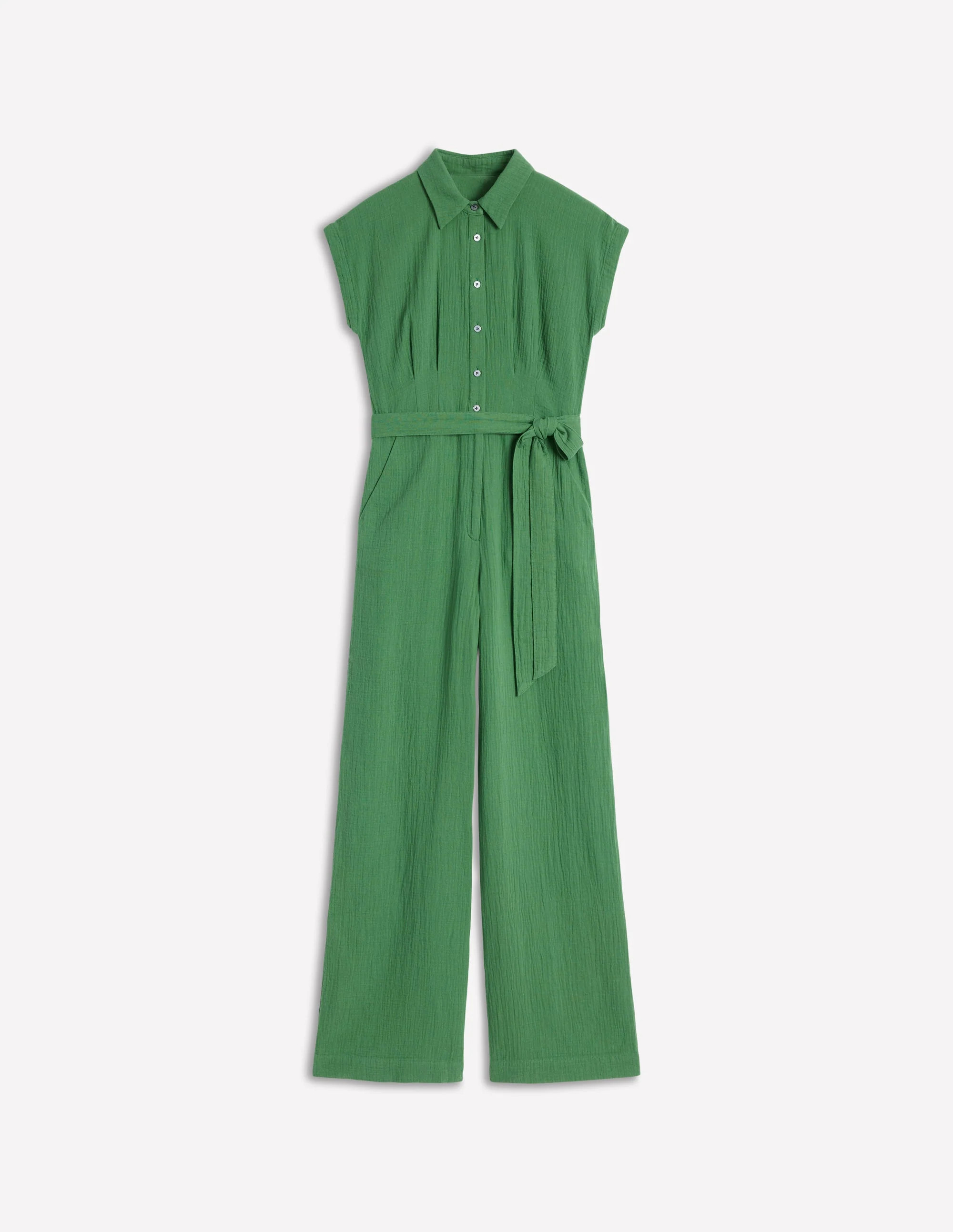 Colette Double Cloth Jumpsuit-Paradise Green | Boden (US)