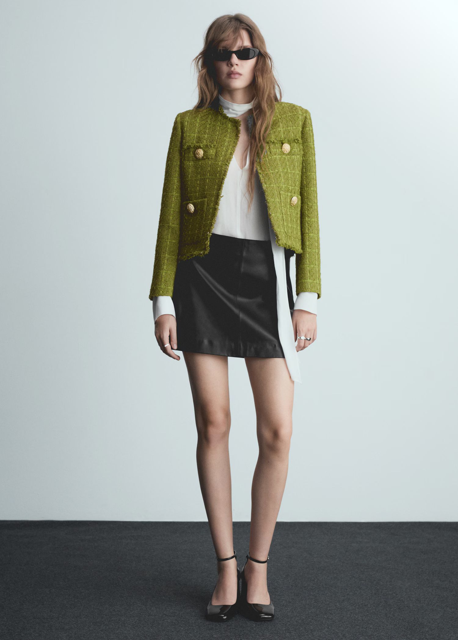 Tweed jacket with jewel buttons | MANGO (US)