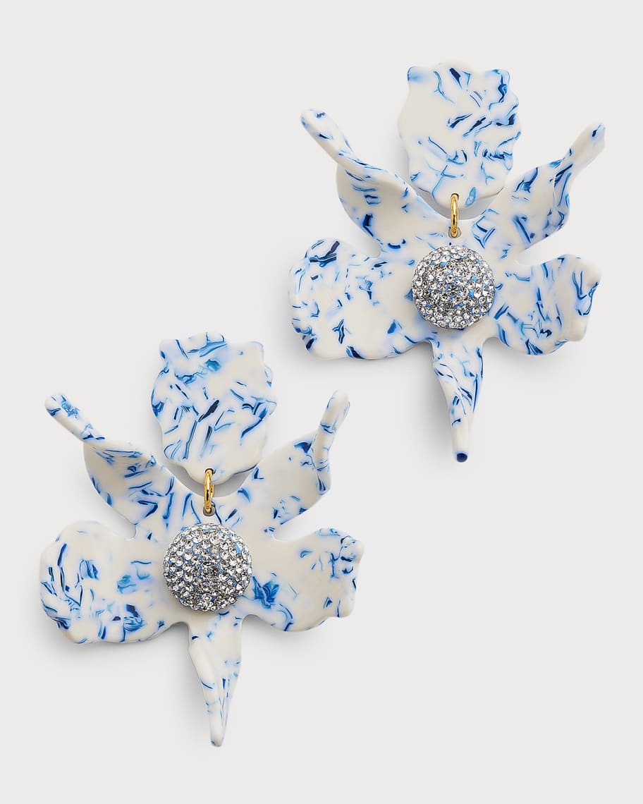 Lele Sadoughi Hand-Swirled Crystal Lily Earrings | Neiman Marcus