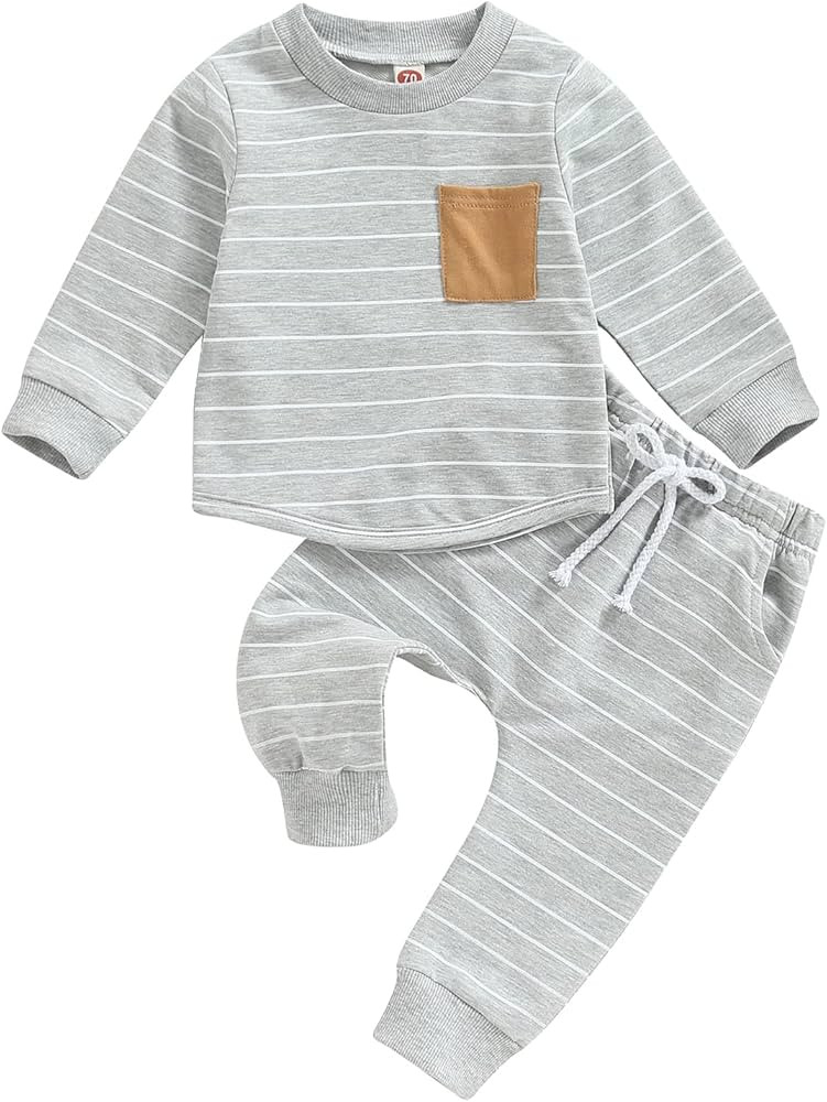 Baby Boys Clothes 3 6 9 12 18 24M 3T Pants Set Hooded Patchwork Hoodie Plaid Sweatpants Fall Wint... | Amazon (US)