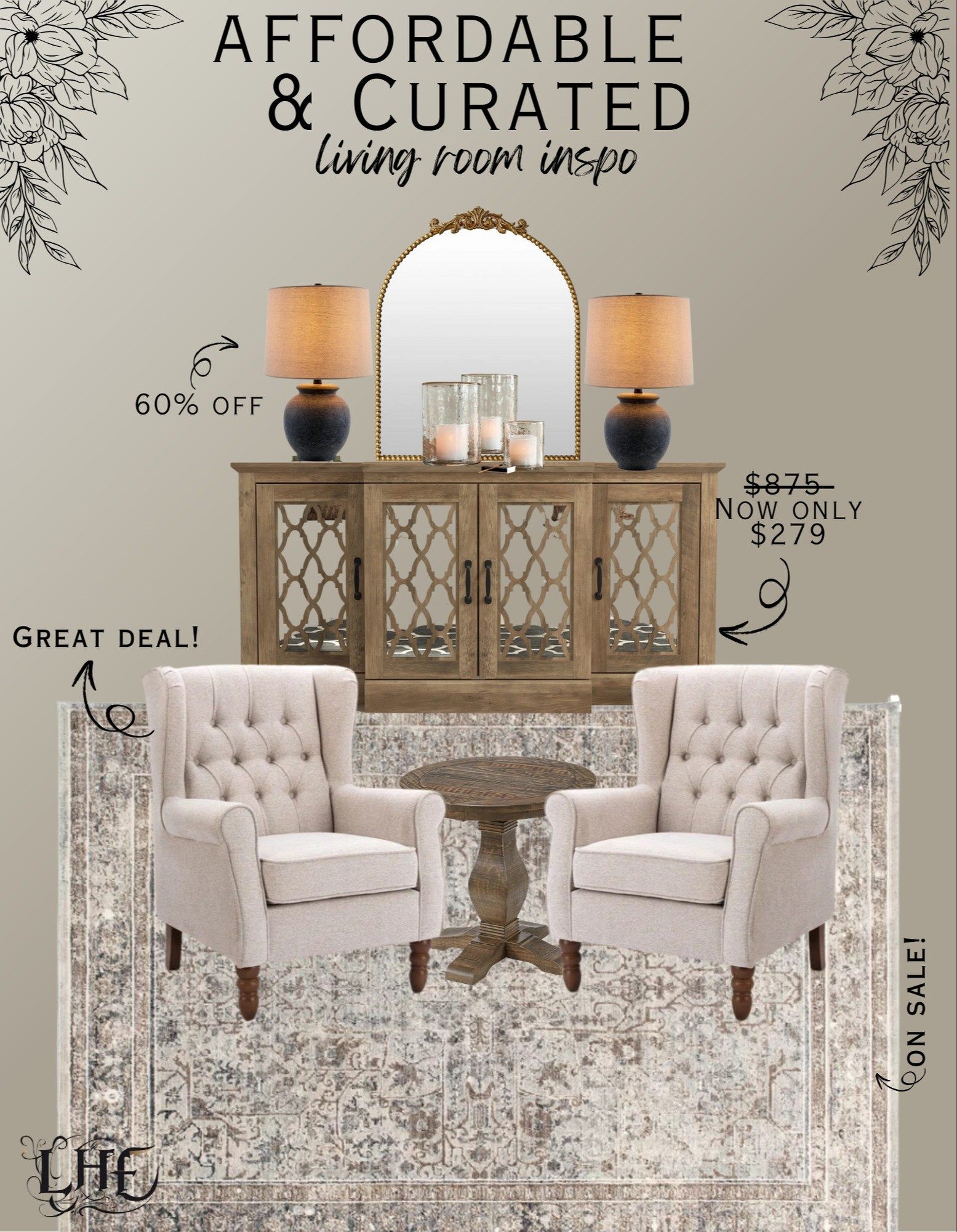 Wayfair sale is on 🔥 with these deals! Shop by clicking the thumbnails below 👇.  . . Living room inspo, sitting chair, accent chairs, buffet table, sideboard, entryway table, table lamp, wall mirror, candle holders, hurricane candle holders, Pedestal table, accent table, living room furniture, living room rug, living room decor, living room chairs, affordable home decor, affordable living room, affordable living room furniture, modern farmhouse living room, farmhouse living room, modern farmhouse, wayfair, furniture sale

#LTKSaleAlert #LTKHome #LTKStyleTip