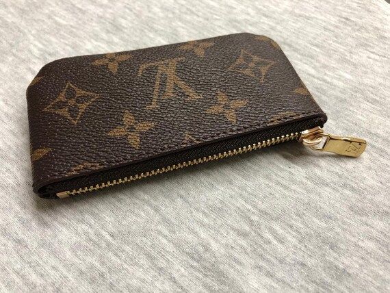 Fine Crafted Brown INSPIRED LV Louis Vuitton Monogram Leather Key Chain Pouch Wallet Business Car... | Etsy (US)