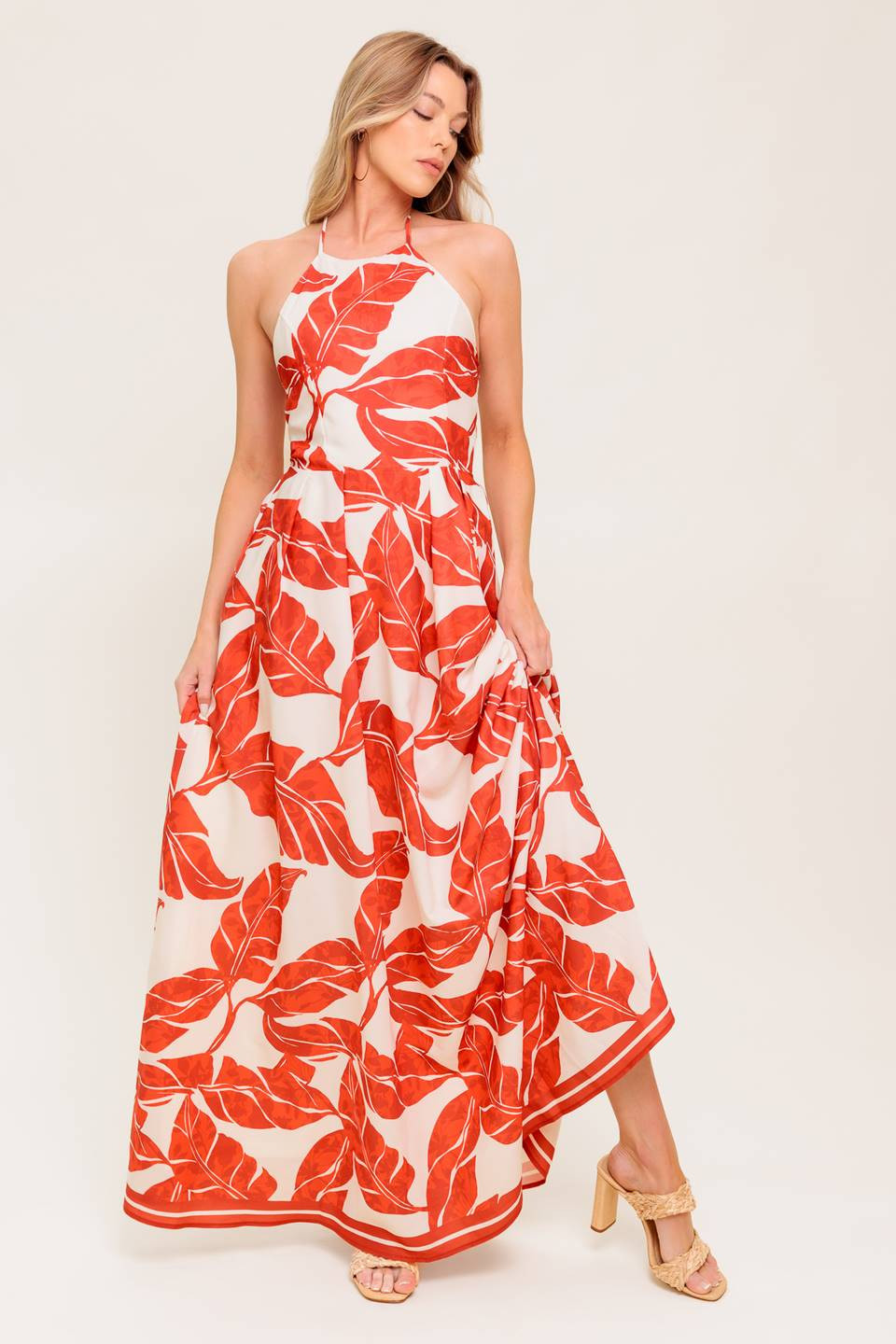 MARLEY MAXI DRESS - TROPICAL HALTER MAXI | Lady Black Tie