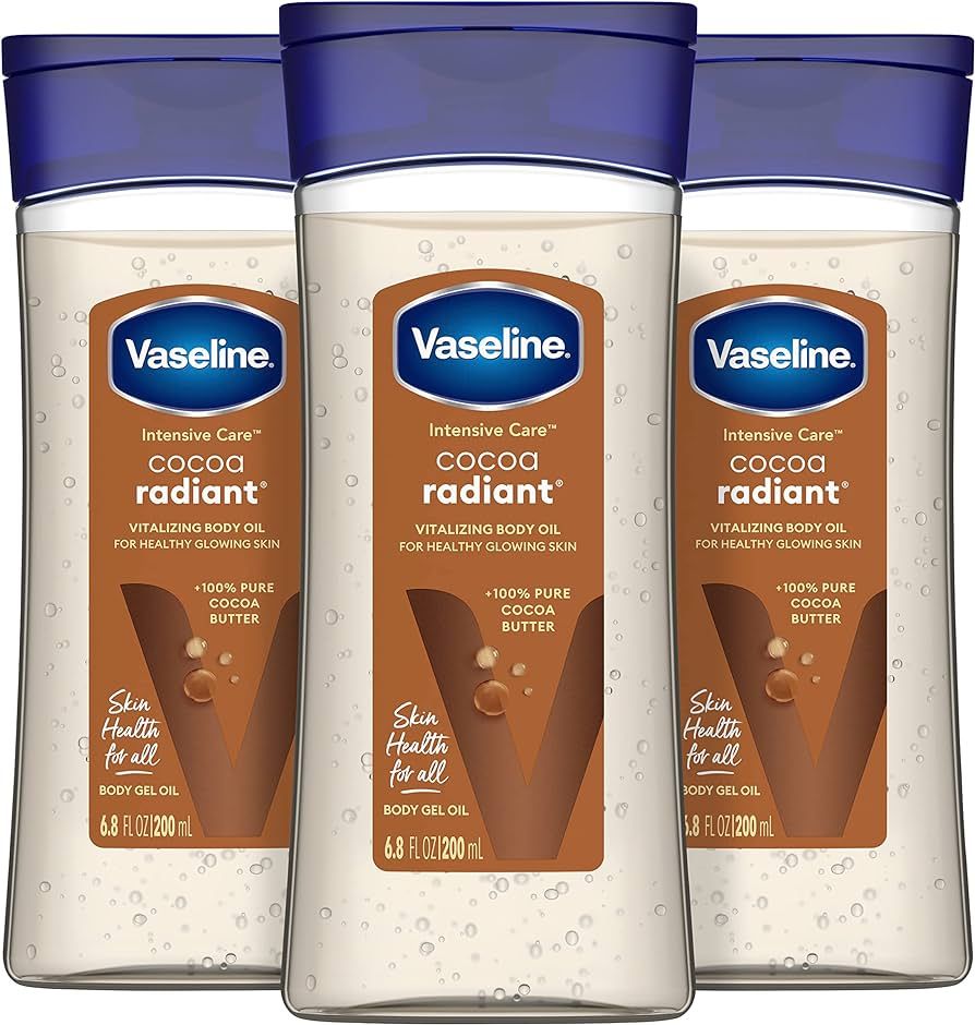 Vaseline Intensive Care Cocoa Radiant For Glowing Skin 3 Count Body Gel Oil Body Oil Made with 10... | Amazon (US)