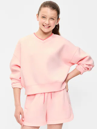Bounce Fleece V-Neck Sweatshirt for Girls | Old Navy (US)