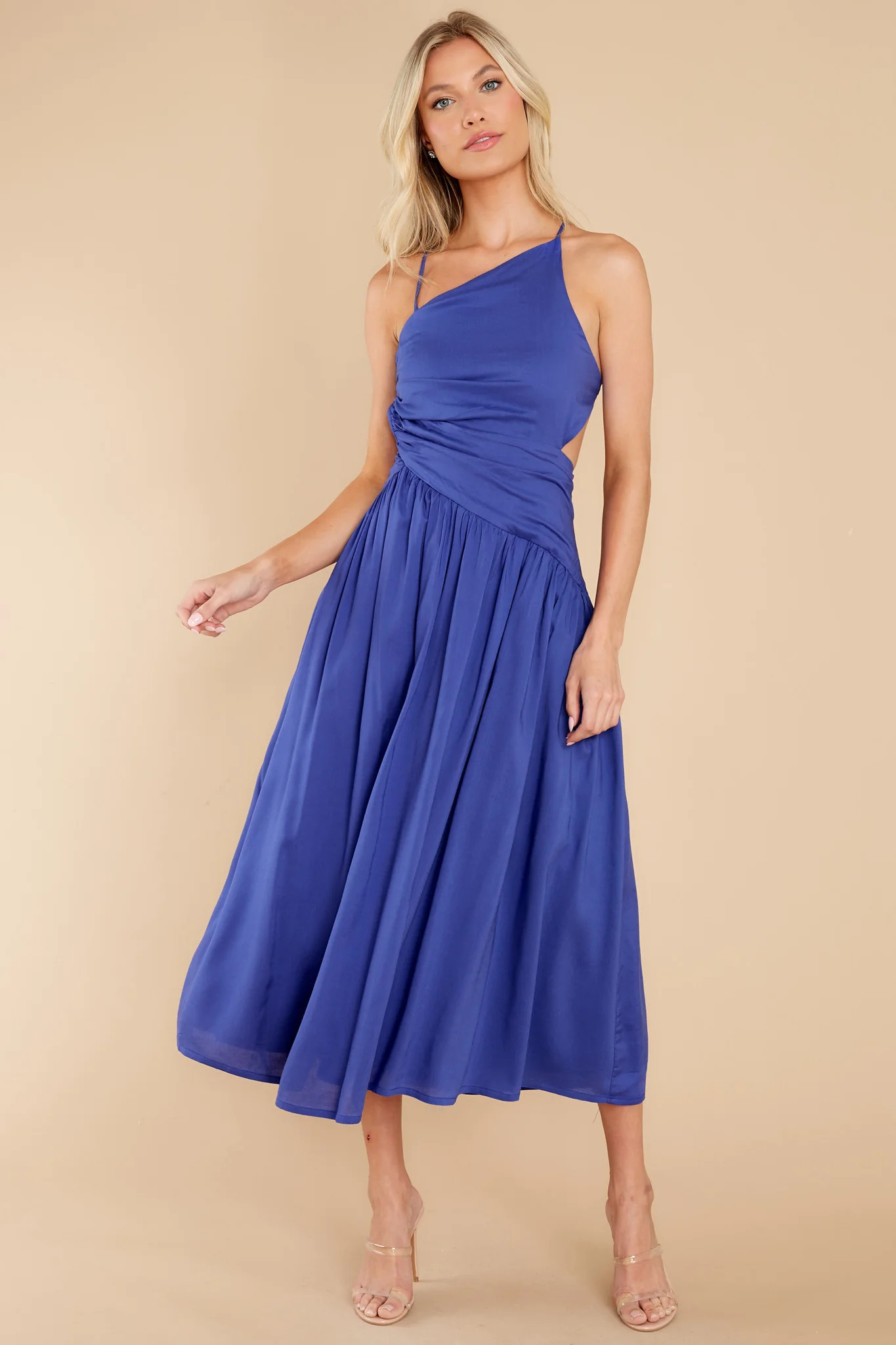 Striking Beauty Indigo Blue Midi Dress | Red Dress 