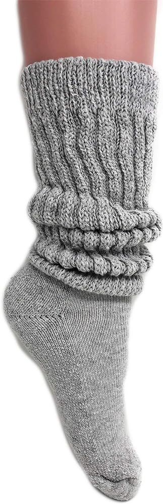 AWS/American Made Slouch Socks Cotton Scrunch Knee High Extra Long and Heavy Socks | Amazon (US)