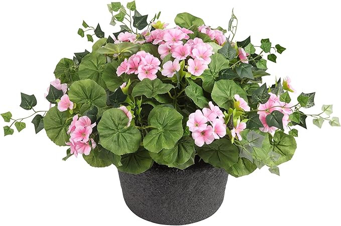 Haute Decor Pink Wild Geranium Artificial Floral Urn Planter Filler with Adjustable Height (1 Urn... | Amazon (US)