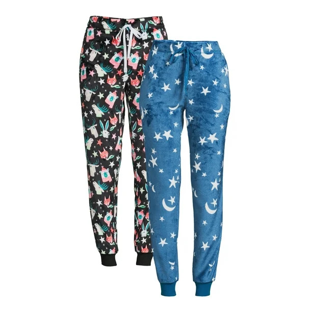 Joyspun Women's and Women's Plus Long Sleeve Top and Jogger PJ Set, 2-Piece, Sizes up to 3X - Wal... | Walmart (US)