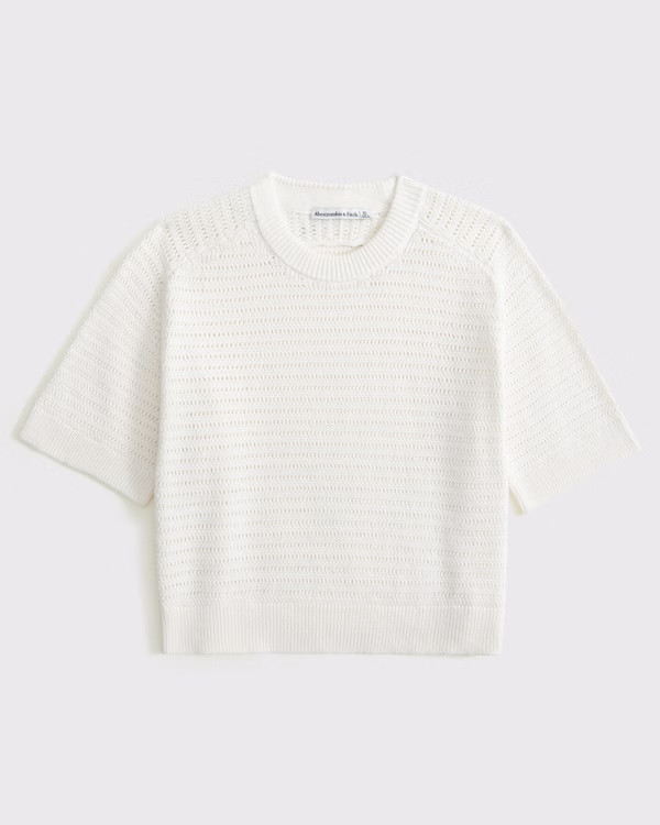 The A&F Madeline Textural Crew Sweater Tee | Abercrombie & Fitch (US)