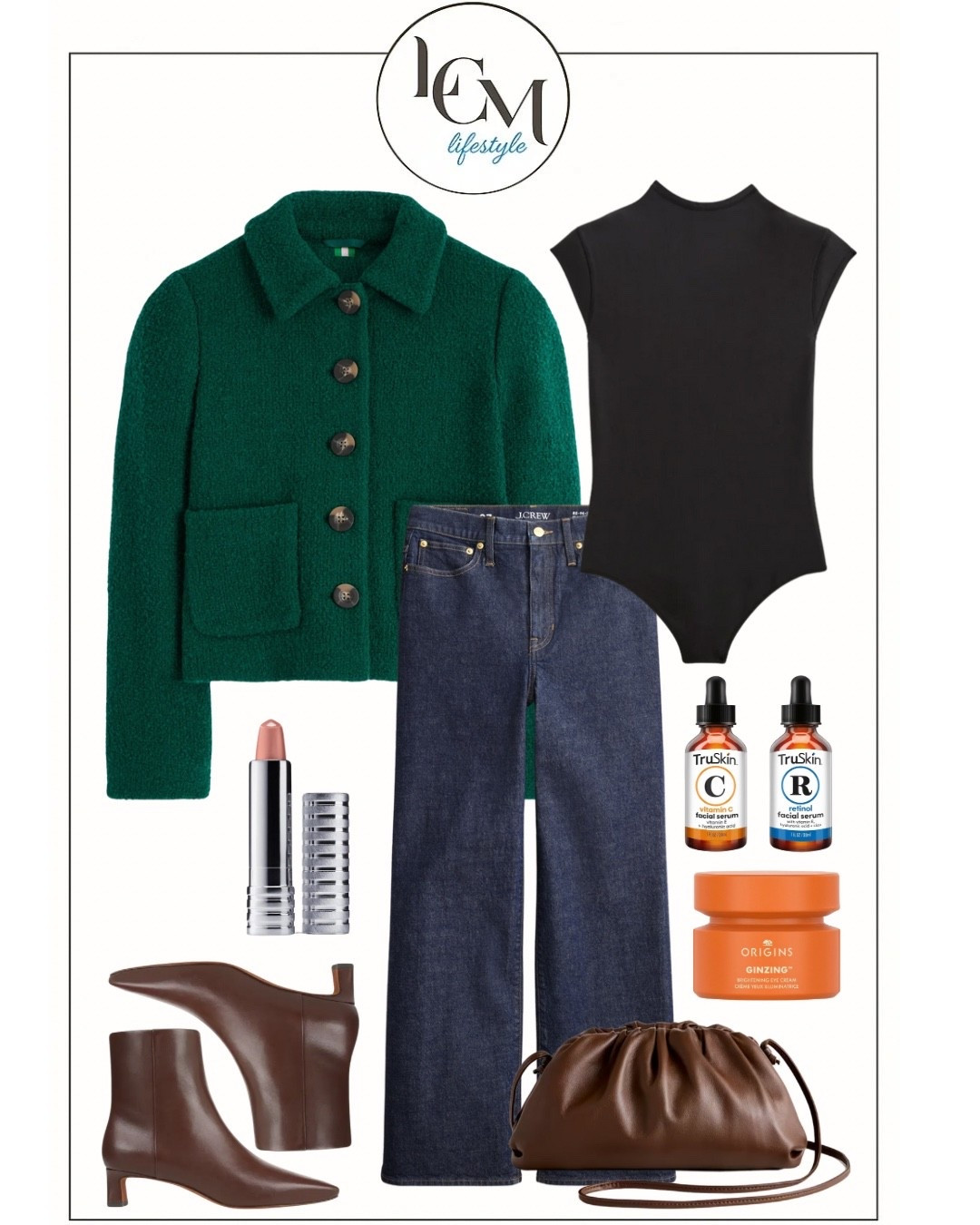 Hi friends! 
A cozy fall uniform  - deep green, soft textures, and classic denim. Polished but easy for everyday. The skin care (I adore this eye cream!!) and lipstick is on a Prime Big Deal right now! #LCMLifestyle

#LTKSaleAlert #LTKBeauty #LTKItBag