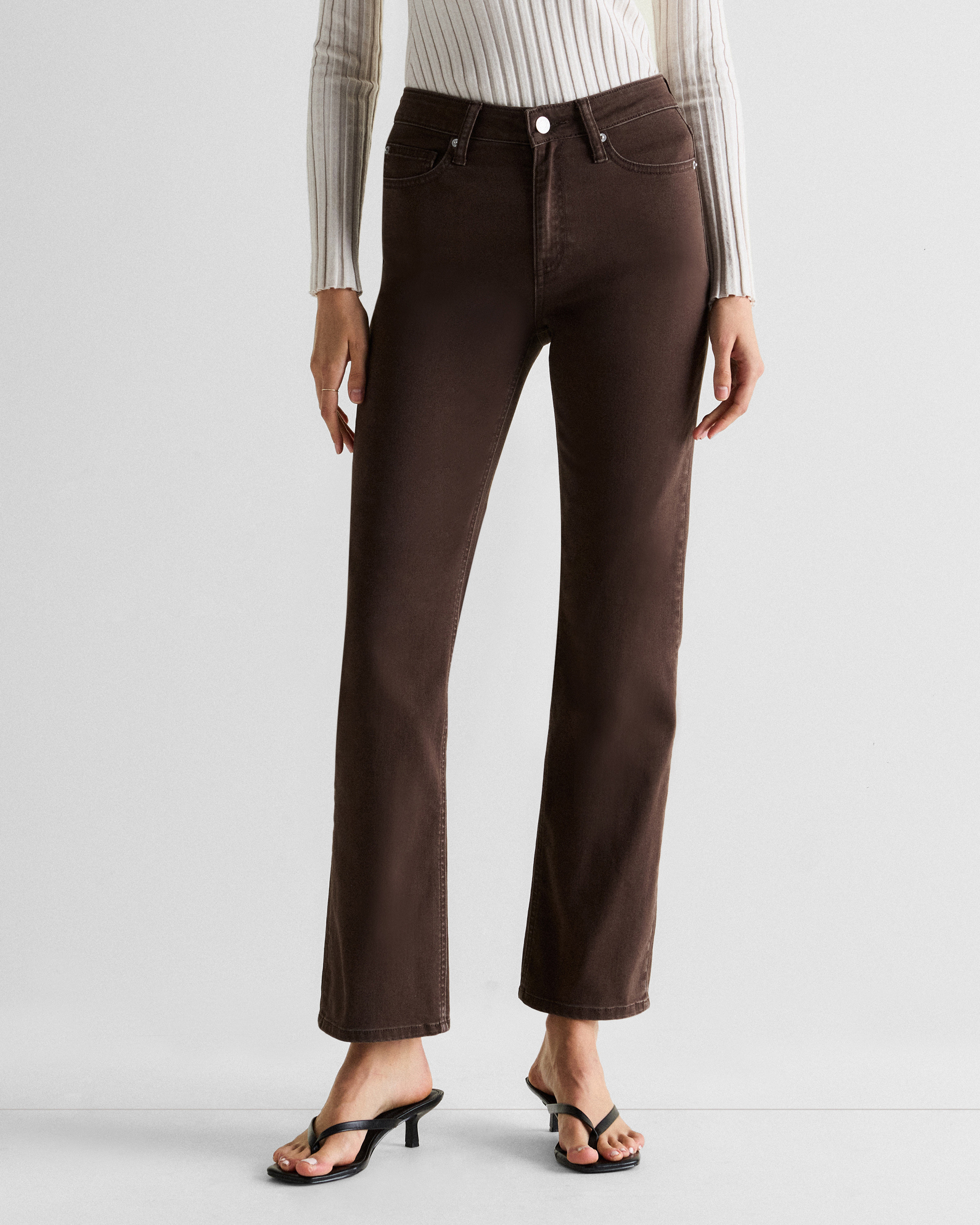 Quince | Women's Bella Stretch Straight Jeans in Coffee Bean Brown, Size 29, Organic Cotton | Quince