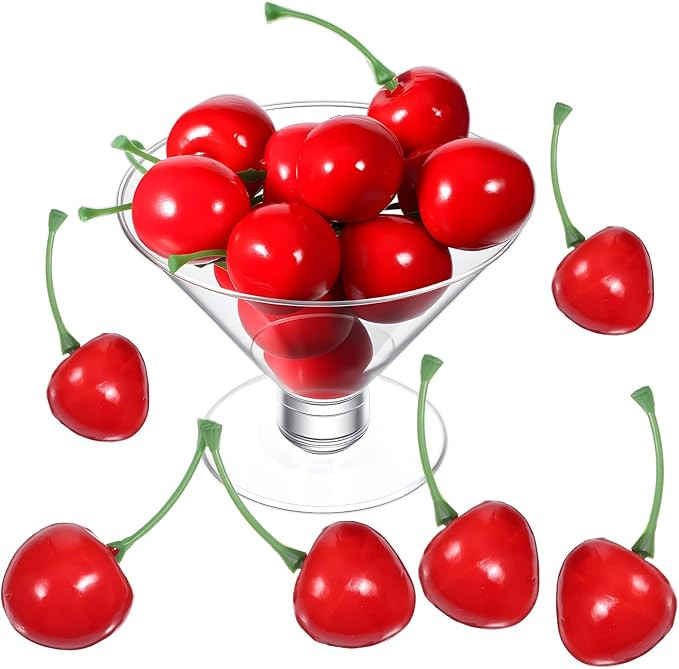 50PCS Realistic Artificial Cherries, Fake Cherries, Lifelike Red Cherry, Simulation Cherry Model,... | Amazon (US)