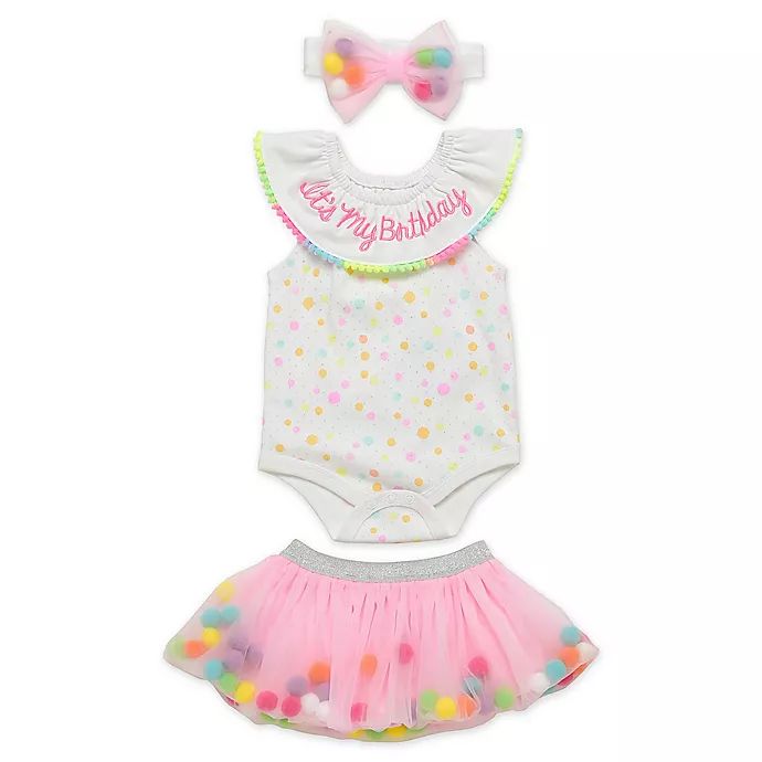 Start Up Kids® 3-Piece Let's Celebrate Birthday Bodysuit, Tutu and Headband Set | buybuy BABY