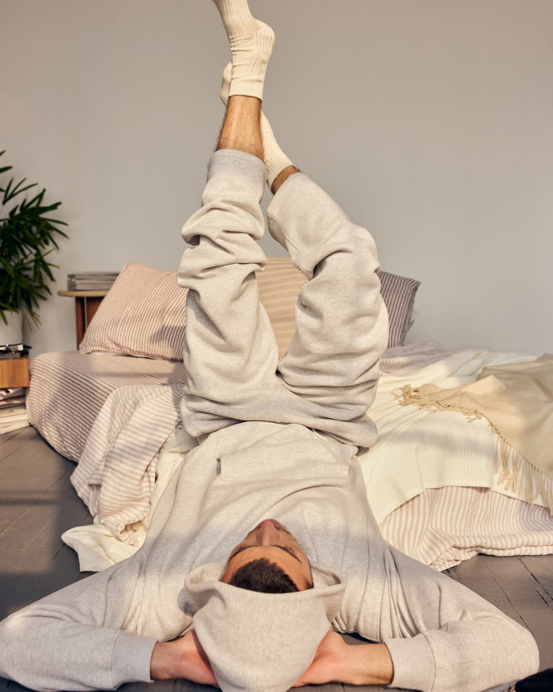 Essential Popover Patchwork Embroidered Hoodie | Abercrombie & Fitch (US)