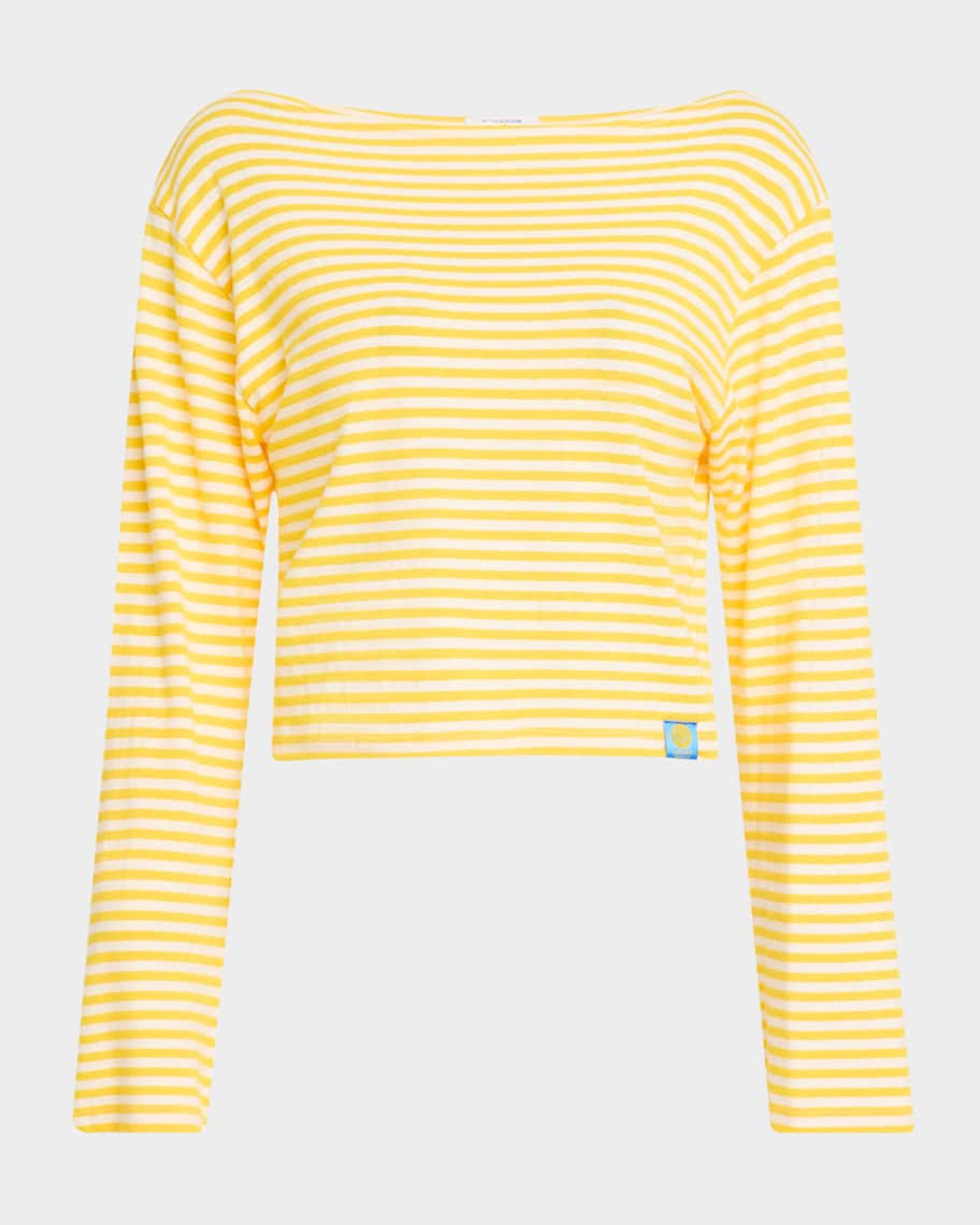MOTHER The Skipper Bell Striped Top | Neiman Marcus