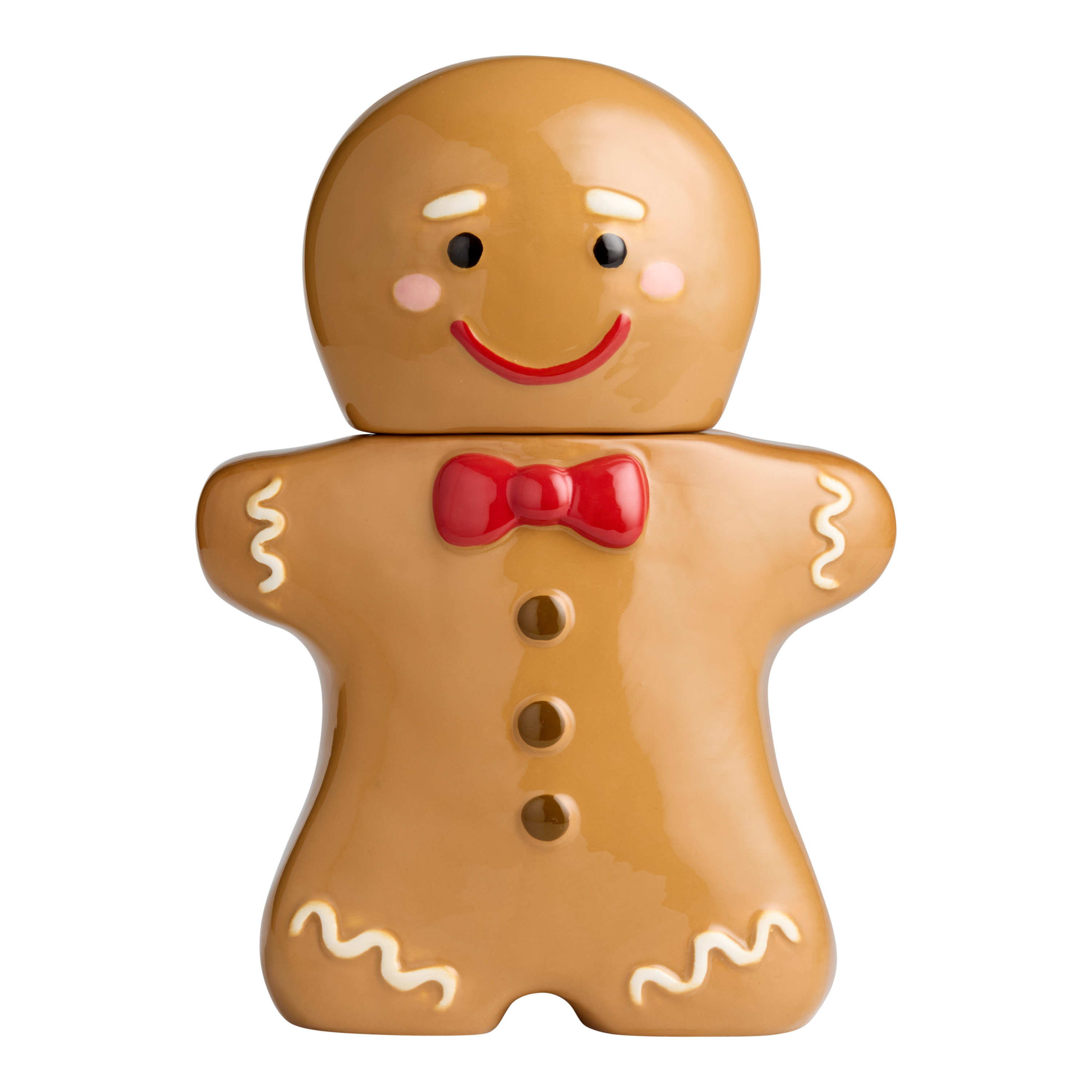 Gingerbread Man Hand Painted Figural Cookie Jar | World Market
