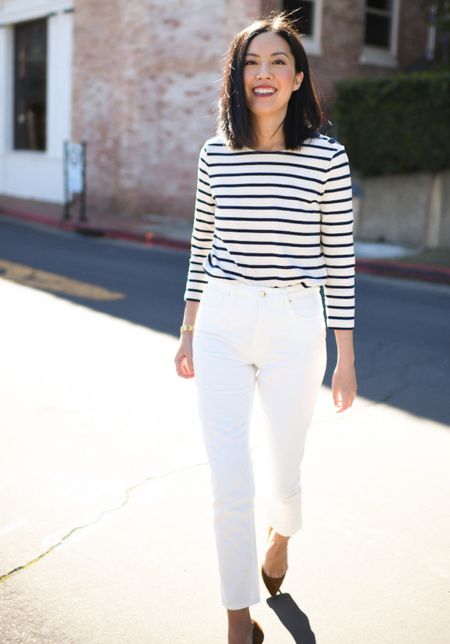Nautical stripes and white pants! The perfect summer outfit!

#businesscasual
#whitejeans
#stripedshirt
#casualfriday
#summeroutfit

#LTKSeasonal #LTKworkwear #LTKstyletip