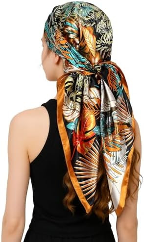 RIIQIICHY Head Scarf for Women Like Silk Satin Scarf for Hair Wrapping at Night Bandana Square Sc... | Amazon (US)