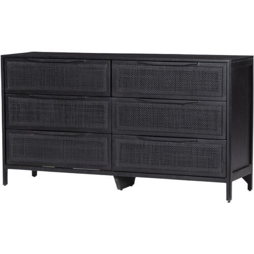 Selena 6-Drawer Dresser - Black Cane | Highboy, Bureau - Offers Storage, Organization | One Kings Lane