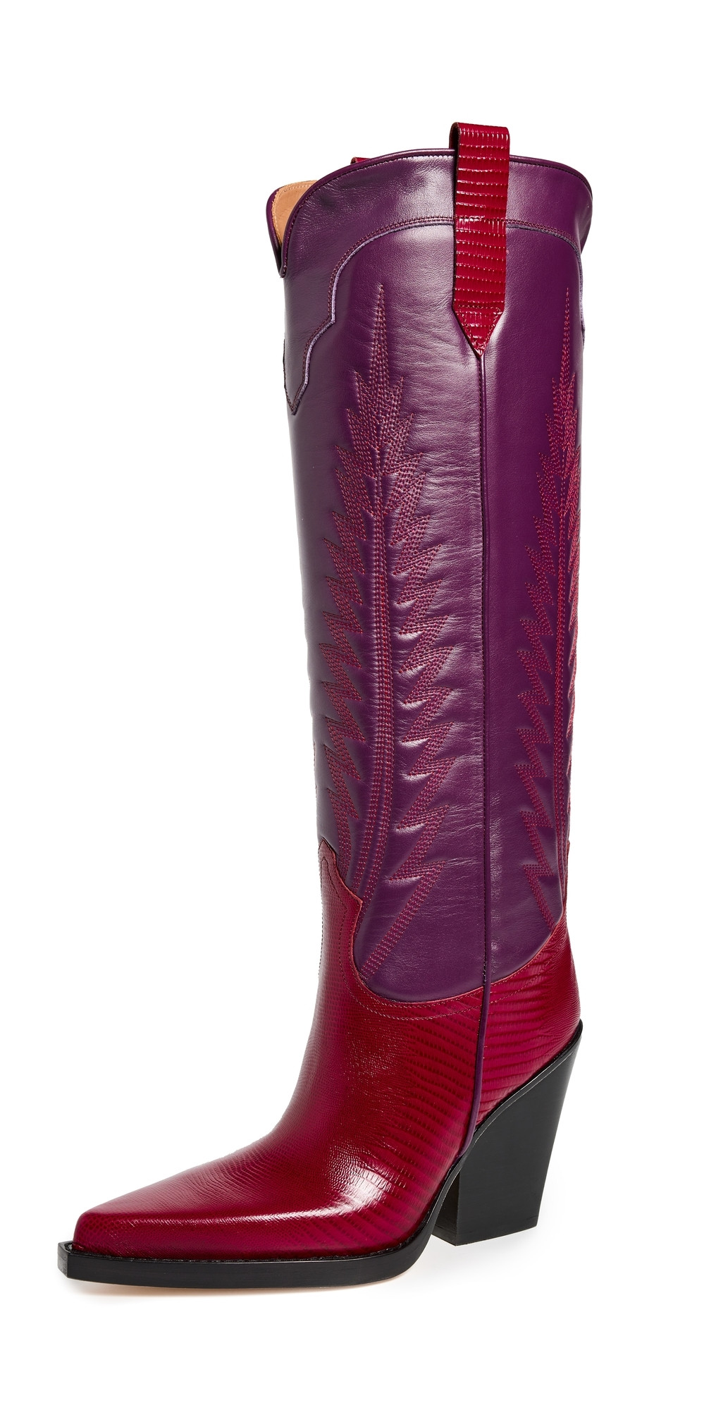 Paris Texas El Dorado Embroidered Boots Berry 35 | Shopbop