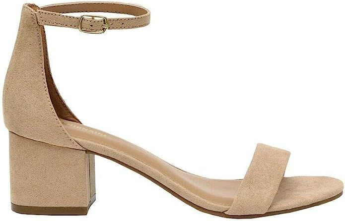 Cushionaire Women's Alba one band mid block heel sandal +Memory Foam Insole | Amazon (US)