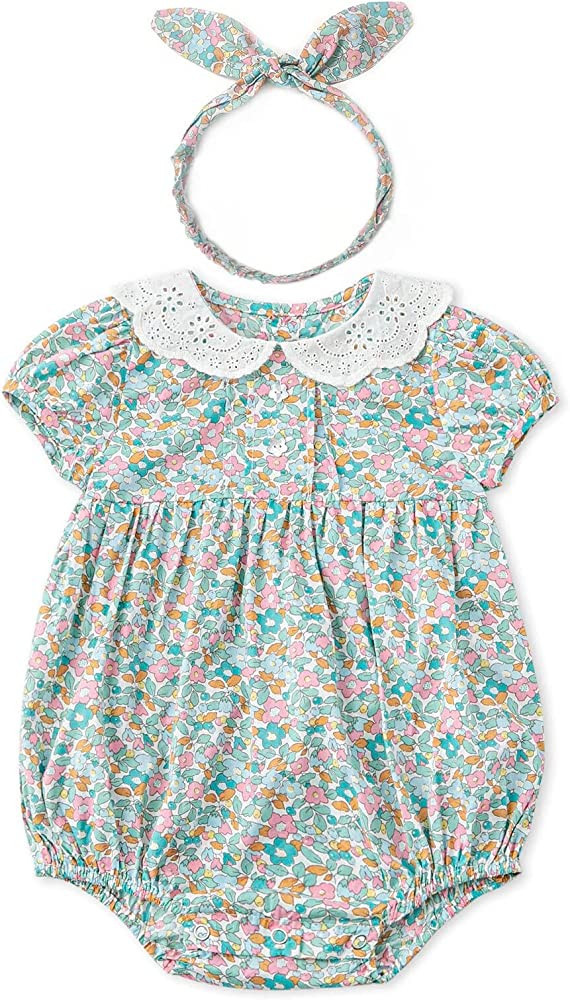 Simplee kids Baby Girls Vintage Floral Romper Dress Infant Sleeveless One-Piece Jumpsuit Clothes ... | Amazon (US)