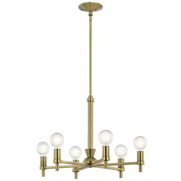 Kichler Torvee 26 Inch 6 Light Chandelier in Brushed Natural Brass | Bed Bath & Beyond