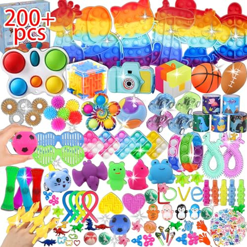 200 Pcs Party Favors for Kids, Fidget Toys Bulk, Birthday Gift Toys, Stocking Stuffers, Treasure Box Birthday Party, Goodie Bag Stuffers, Carnival Prizes, Pinata Filler for Classroom | Amazon (US)