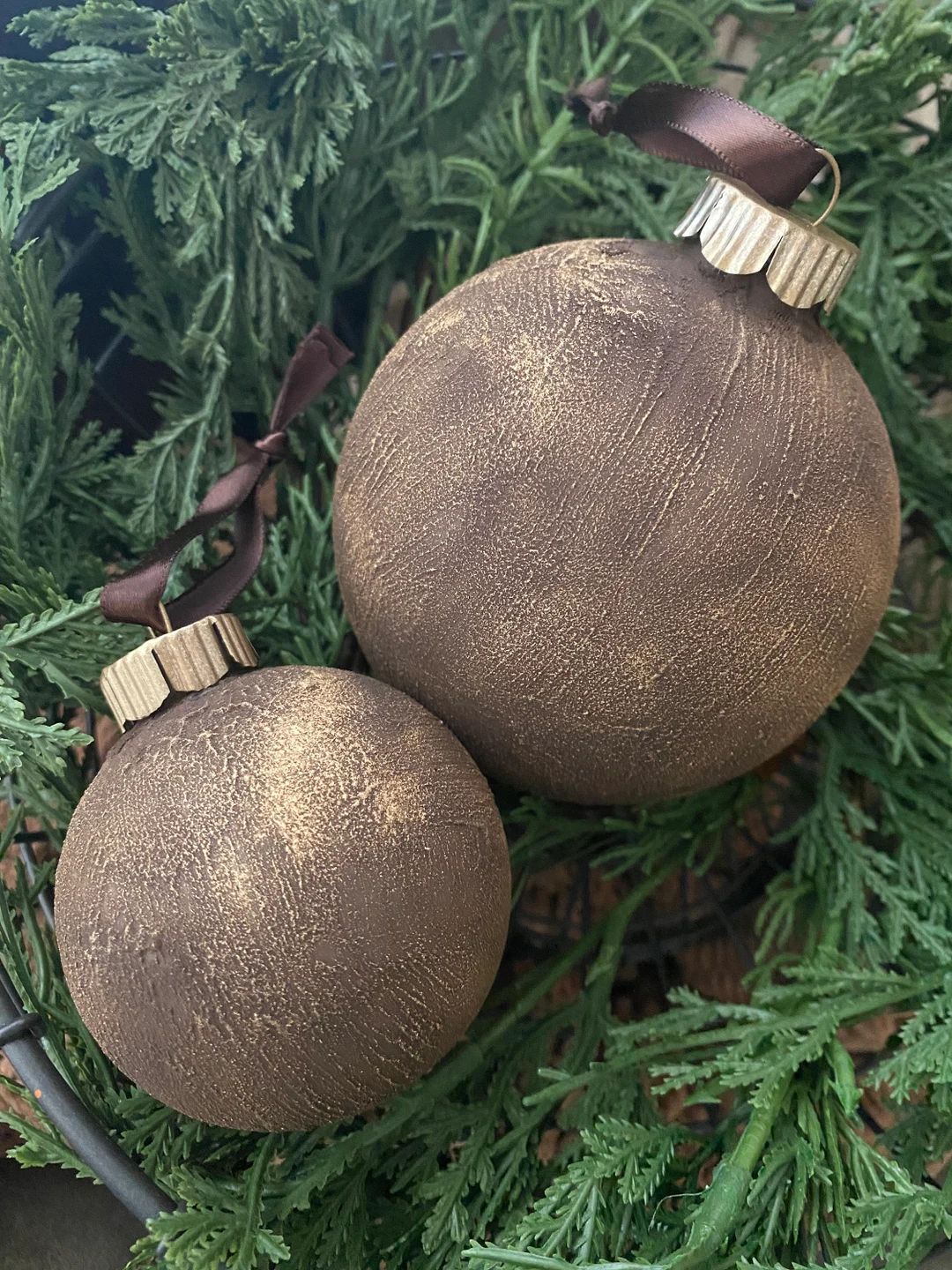 Textured Christmas Ornaments - Etsy | Etsy (US)