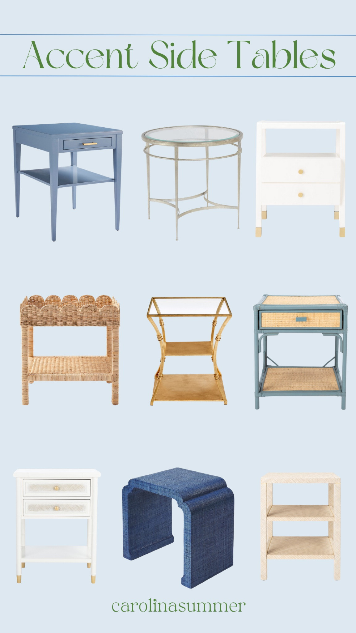 Some of my favorite accent side tables lately -

Accent side table, tables, side tables, rattan tables, nightstands, living room side table, furniture 

#LTKhome
