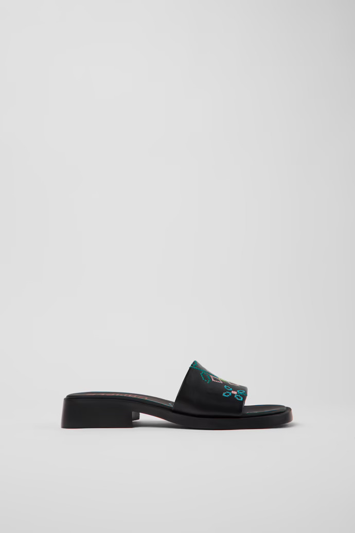 Black Leather Women's Sandal. | CAMPER US, CA, AU, LATAM