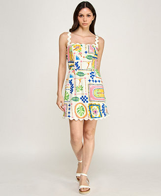 Trixxi Juniors' Sleeveless Ric Rac Trim Detail Slim Dress - Macy's | Macy's