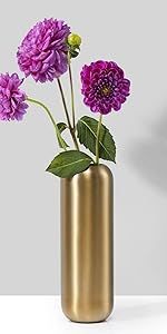 Serene Spaces Living Matte Gold Floral Capsule Vase, Stylish Flower Vases for Centerpieces at Wed... | Amazon (US)