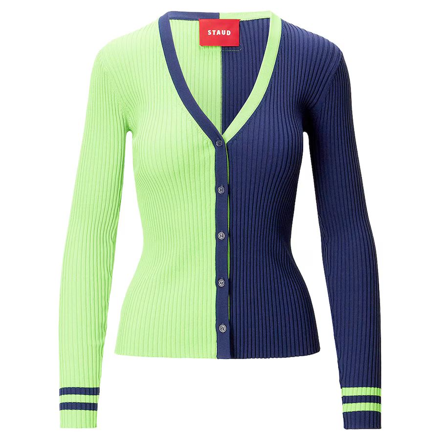Women's Seattle Seahawks STAUD Neon Green/Navy Cargo Sweater | NFL Shop