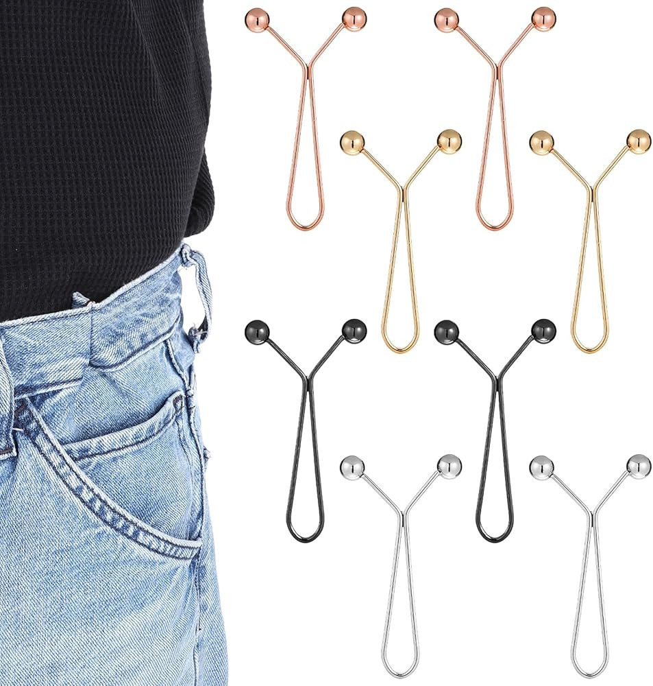 8 PCS Pant Waist Tightener Buttons Pins for Loose Jeans Adjustable Waist Buckle Set Women No-Sew ... | Amazon (UK)