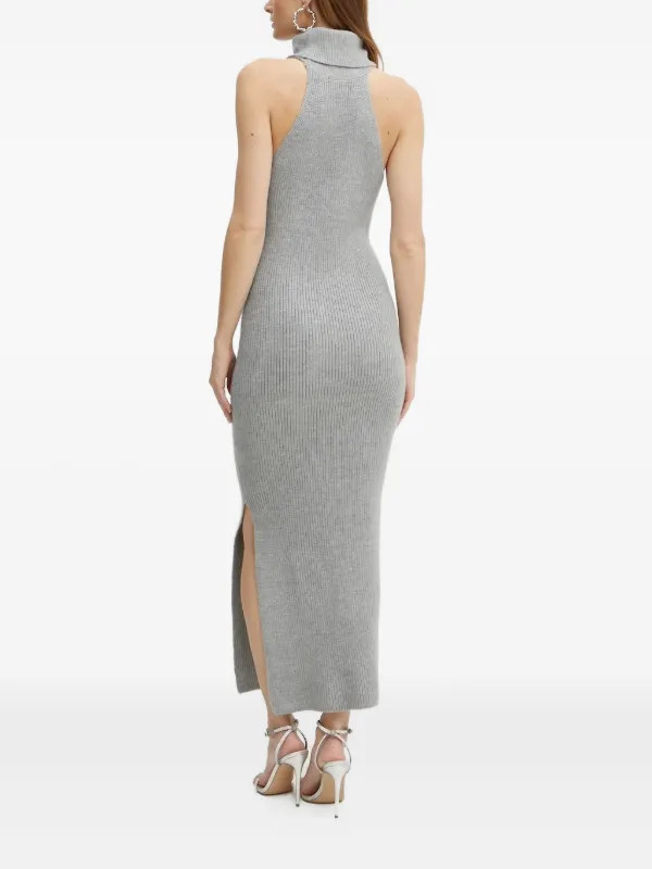 Bardot Ribbed Turtleneck Maxi Dress | Grey | FARFETCH | Farfetch Global