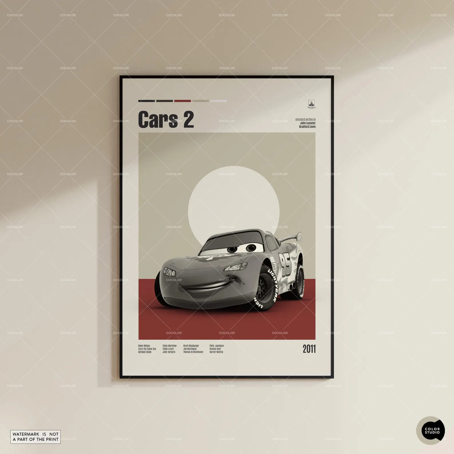 Cars 2, Retro Movie Poster, Midcentury Modern, Retro Tv Show Poster, Minimal Movie Art, Best Movi... | Etsy (Global)