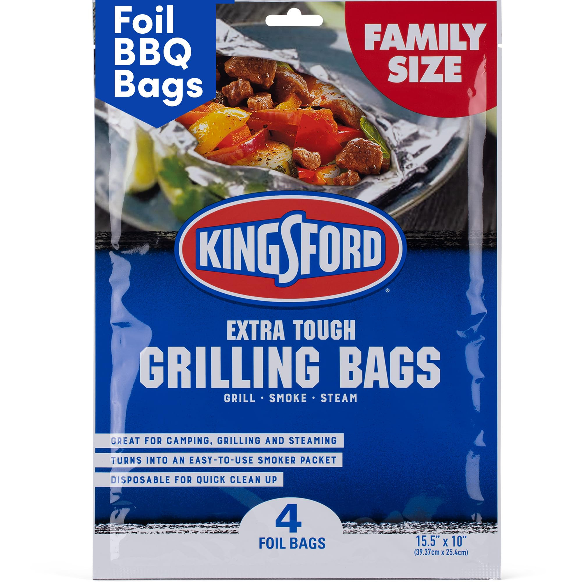 Kingsford Heavy Duty Aluminum Grill Bags, 4 Pack - Foil Packets for Grilling, Disposable Grilling... | Amazon (US)