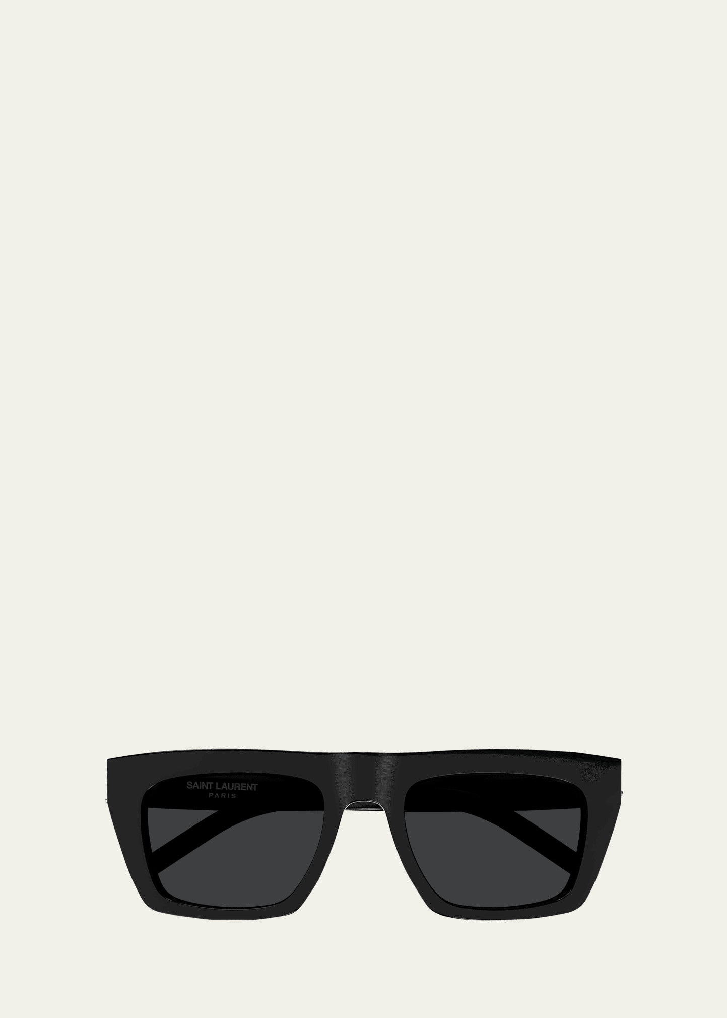 Saint Laurent YSL Acetate Flat-Top Rectangle Sunglasses | Bergdorf Goodman