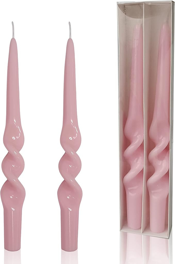 Spiral Taper Candles Pink Candlesticks 10inches Candles Twisted Tapered Candle Sticks Long Candle... | Amazon (US)